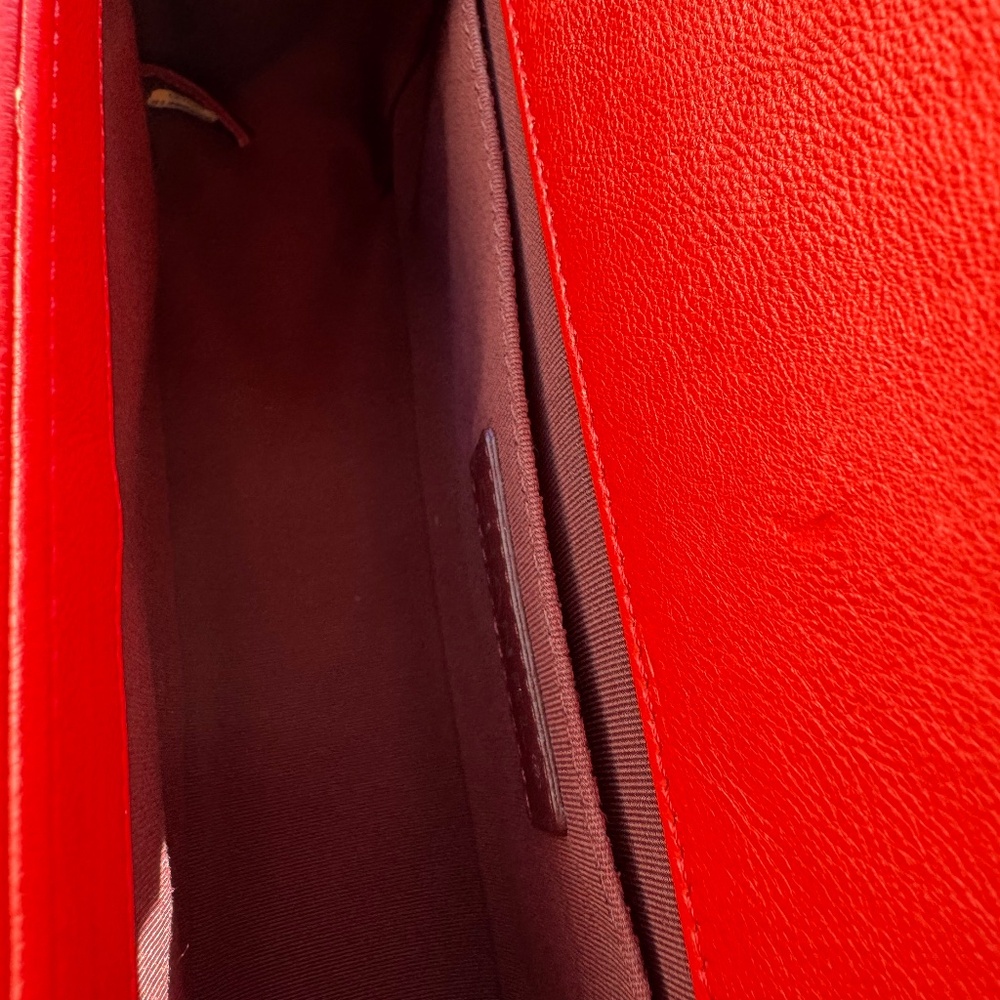 Fiery Red Caviar Leather with Ruthenium Hardware- Chanel Medium Boy Bag - Picture 5 of 10